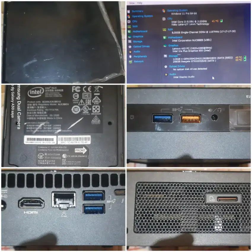 Mini PC i3  NUC  gen 8, HP  Lenovo gen 5 normal dan siap pakai