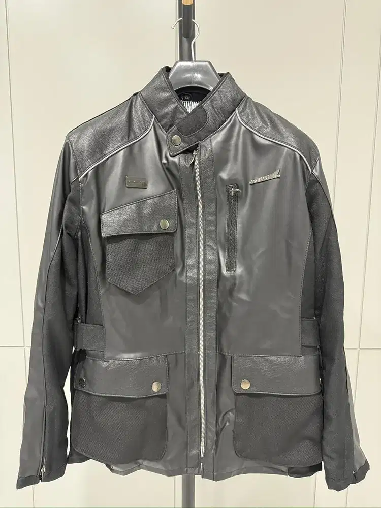 Jaket Kulit Hitam Honda PCX Original