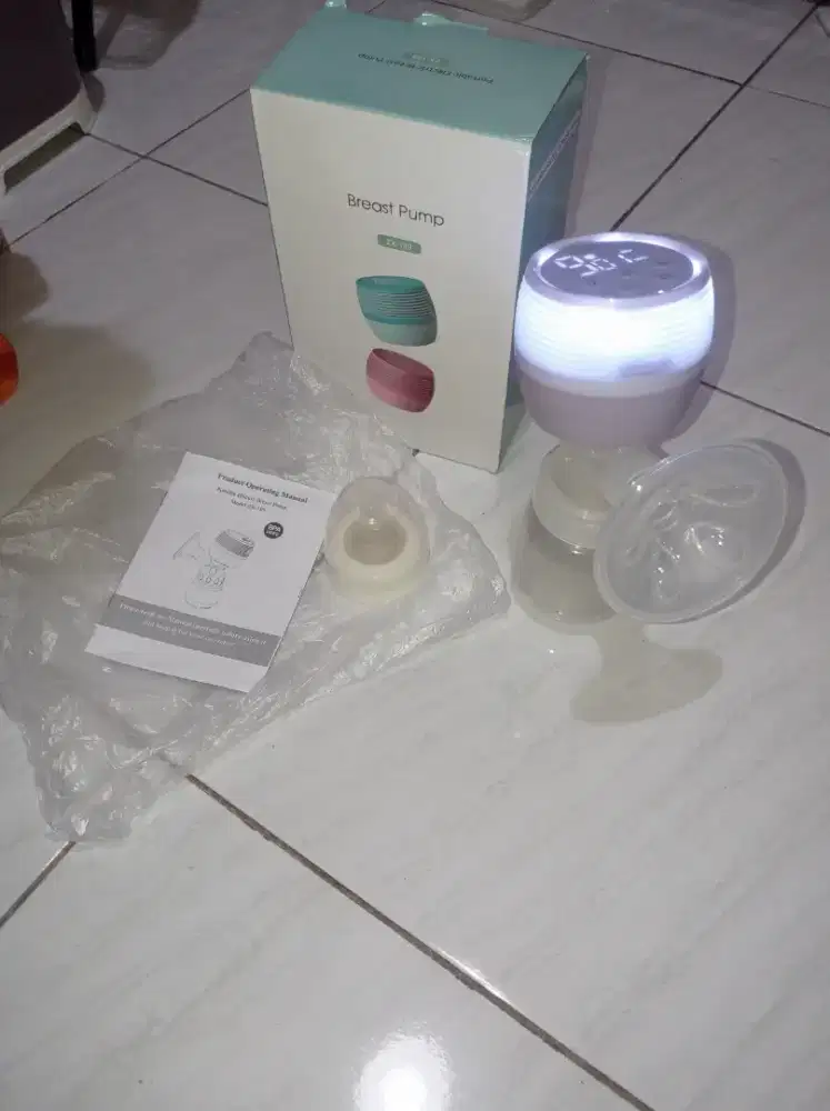 Pompa Asi Elektrik Bayi Ungu Lengkap Siap Pakai Newborn Breast Pump