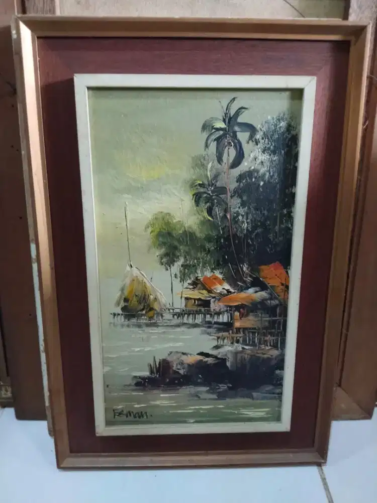 Lukisan kampung nelayan Karya Erman