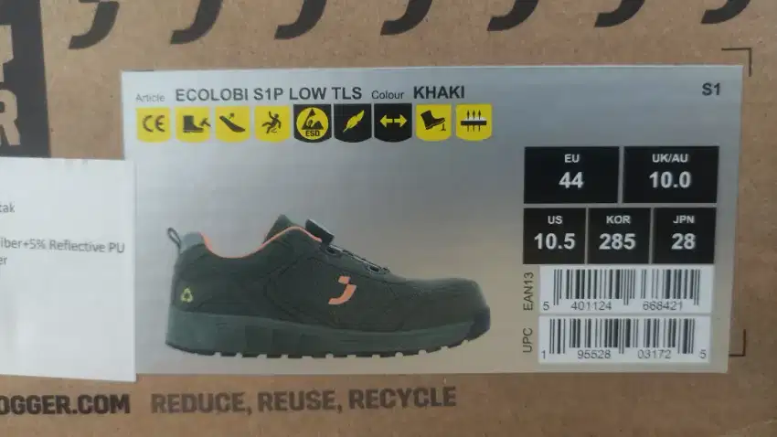 SAFETY JOGGER ECOLOBI S1P LOW TLS SIZE 44