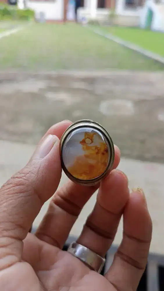 Batu Cincin Akik Permata Natural Agate Chalcedony Anggur Motif