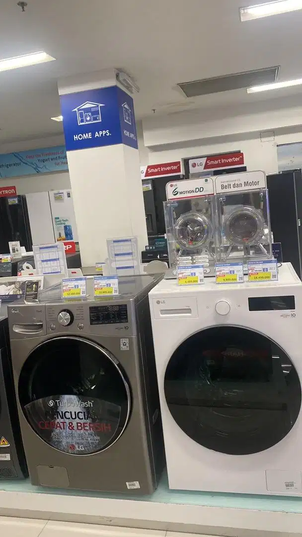 Mesin cuci front loading LG kapasitas 15kg harga 9.999.000