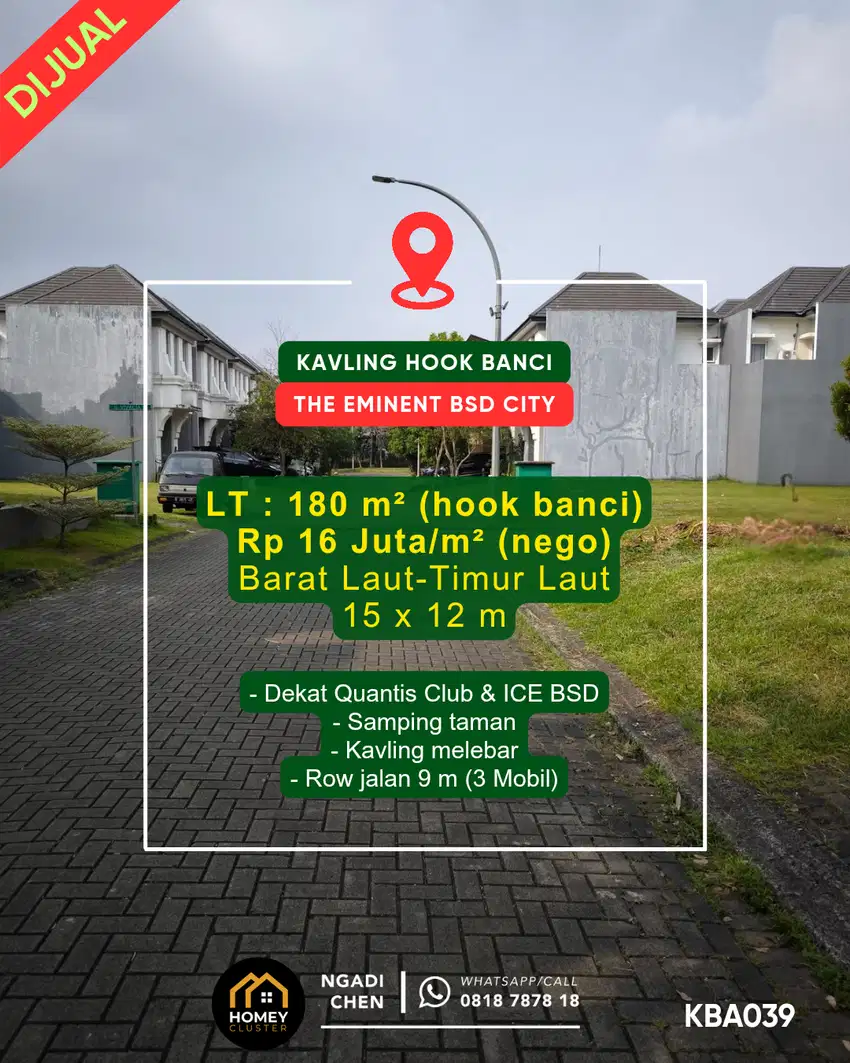 Kavling Hook Banci 180 m² The Eminent dekat ICE BSD City