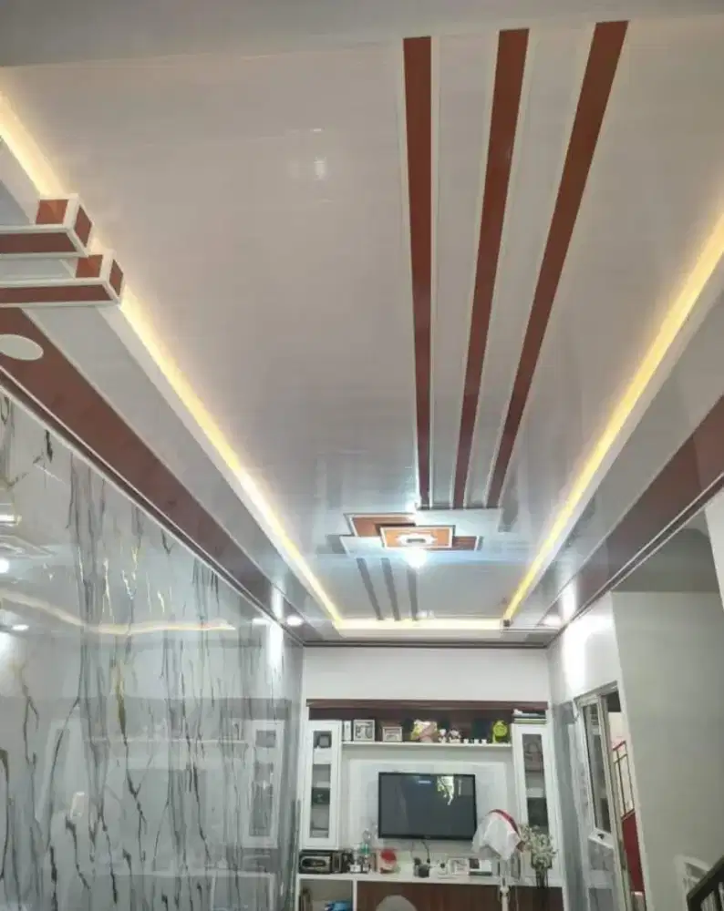 Menjual bahan material plafon PVC dan WPC wall panel