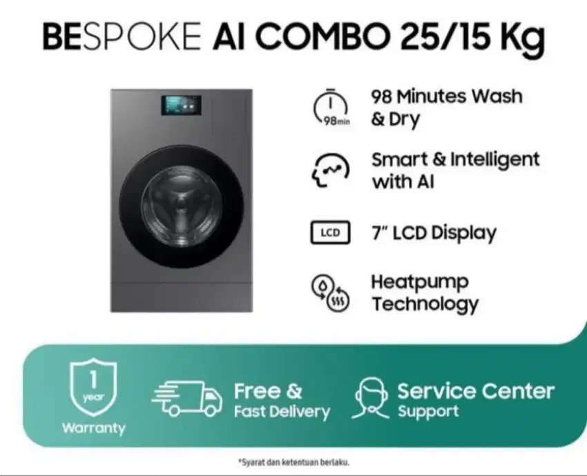 Samsung Bespoke AI Combo 25/15 Kg Samsung Teknologi AI