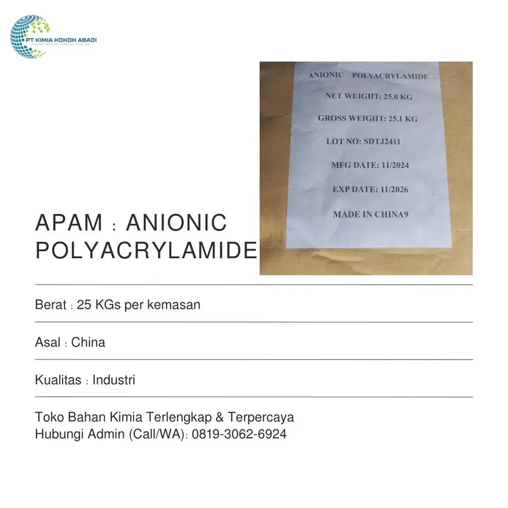 APAM Anionic Polyacrylamide LG 25 KGs