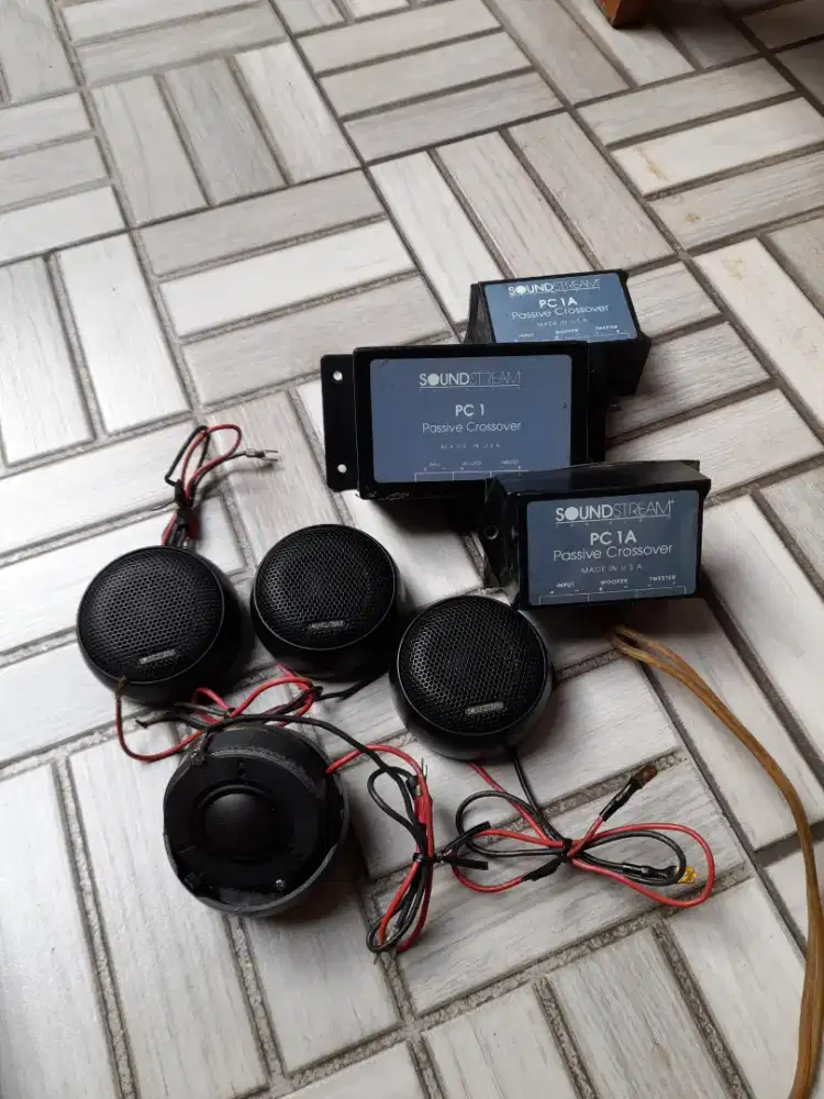 Tweeter mobil sound stream berikut passive crossover asli made in usa