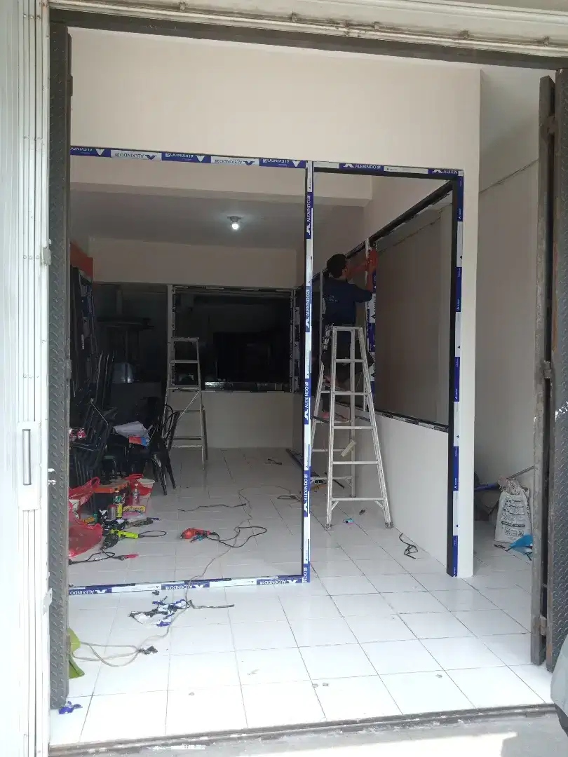 pasang partisi aluminium ruko, kantor, rumah, sekolah, cafe, resto