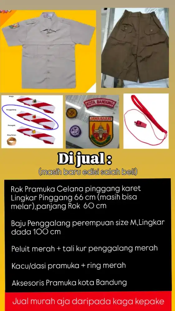 SERAGAM PRAMUKA PENGGALANG PEREMPUAN LENGKAP