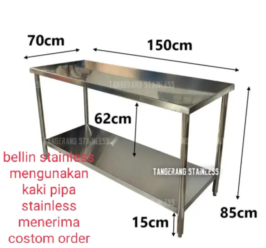 Meja stainless 0.8L 1500