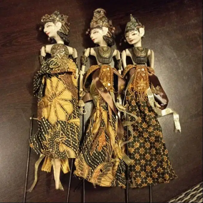 Set 3 Wayang Golek Vintage High Quality
