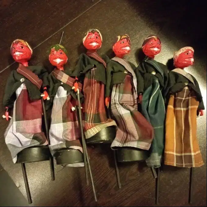 Set 6 Wayang Golek Cepot Mini Vintage