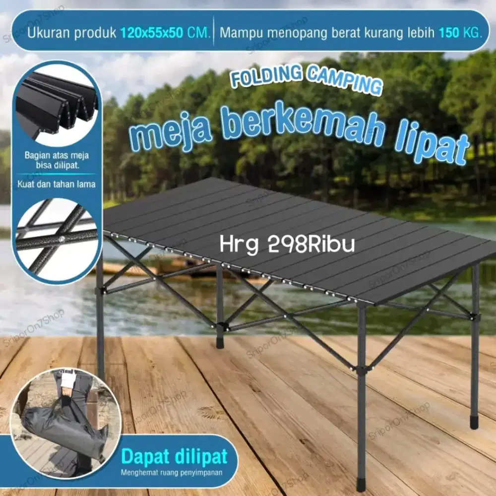 Meja Lipat Camping Jumbo Bahan Metal