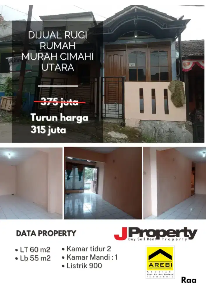 Jual Rugi Khusus Bulan ini Rumah Murah 300 JT an permata Cimahi