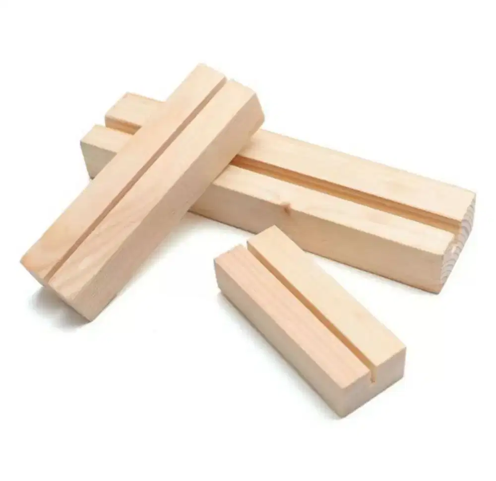 Kayu stand menu price tag wood dudukan harga