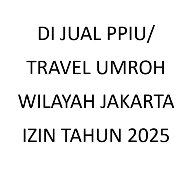 DIJUAL PPIU/ TRAVEL UMROH