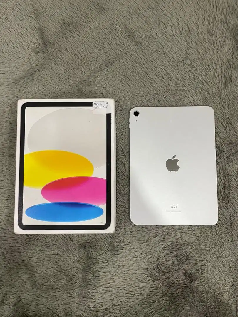 IPad 10 64GB Silver mulus Fullset Ori BH 91% 3Utool 100 Wifi Only