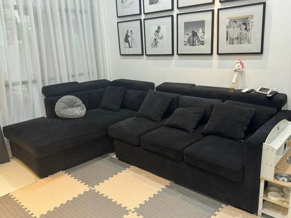 SOFA L suede black