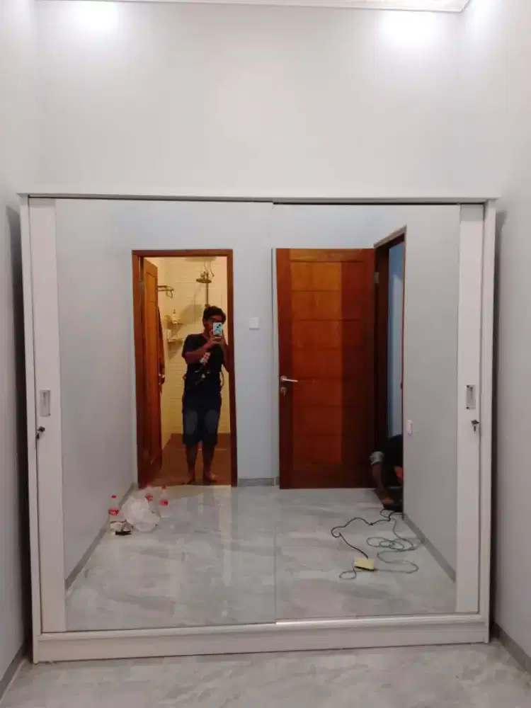 Lemari Sleding 2 Pintu Ukuran 2X2 Meter Ready Stock. Bayar Bisa COD