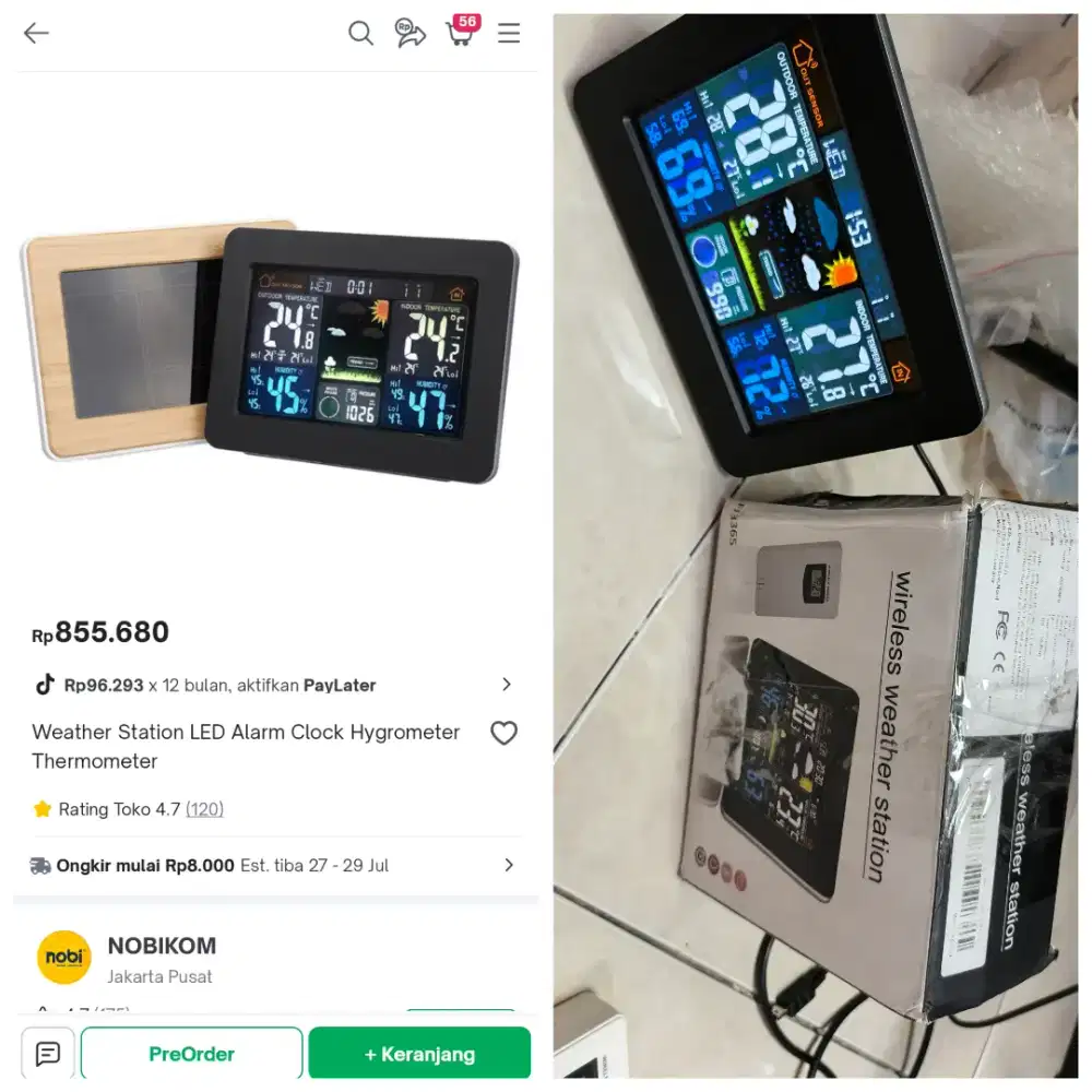Wireless weather station suhu /cuaca, ruang tamu /setup pc komputer