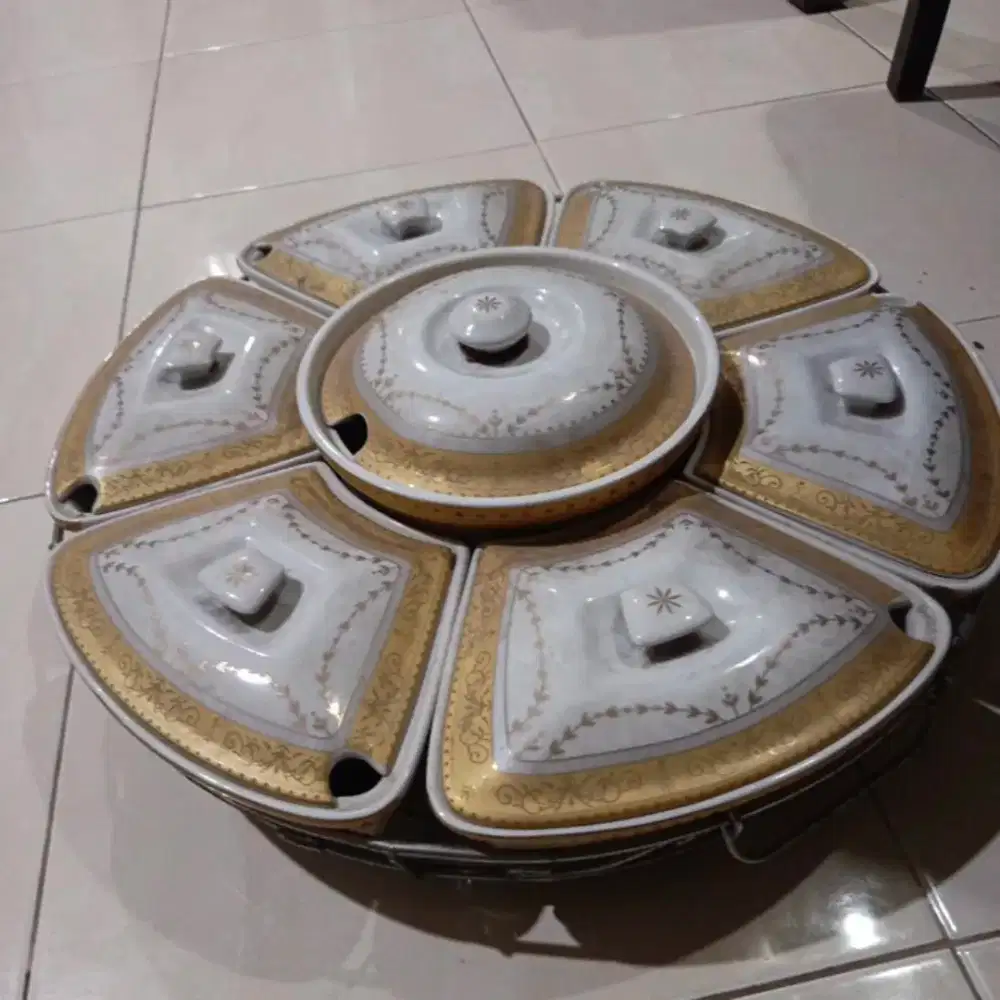 Keramik Wadah Saji Vicenza tempat makanan muter prasmanan