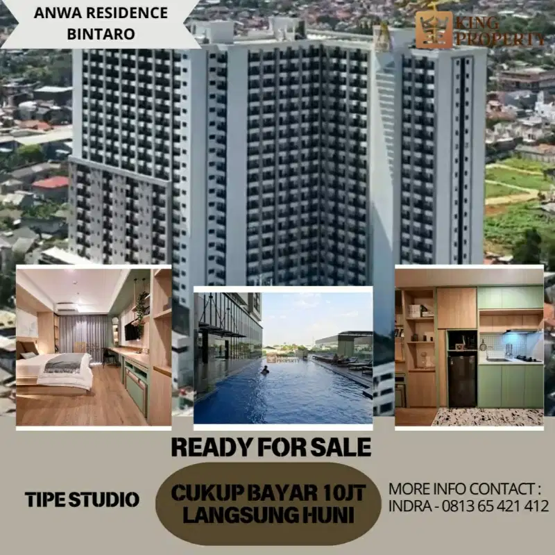 Dijual Cukup bayar 10 juta dapat Studio Anwa Residence Bintaro