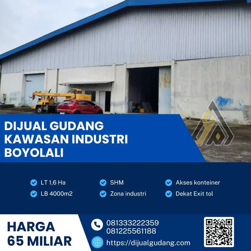 Gudang Strategis di Boyolali Dijual – 16.000 m² Tanah, 4.000 m²