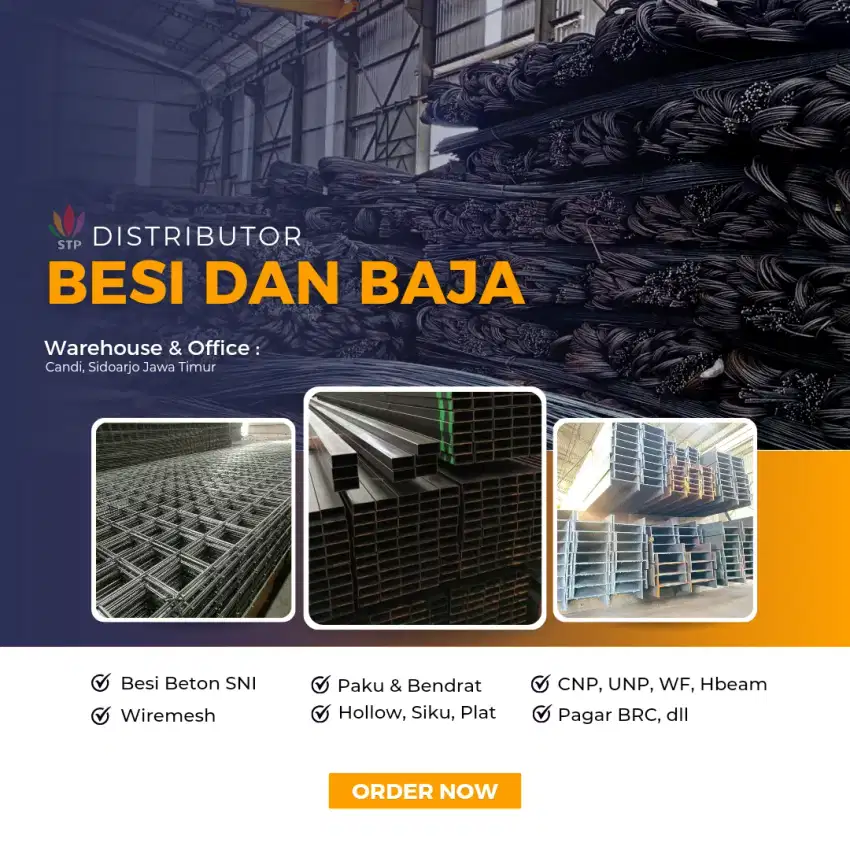 Jual besi beton polos dan ulir sni, wiremesh murah, siku, cnp, unp, wf