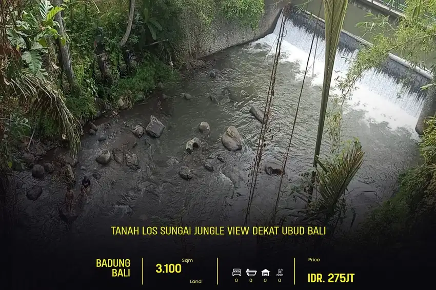 B06044 TANAH LOS SUNGAI JUNGLE VIEW DEKAT GREEN SCHOOL ARAH UBUD BALI