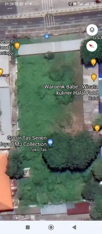 dijual tanah di jln Senen Raya Jakarta Pusat 4.241m