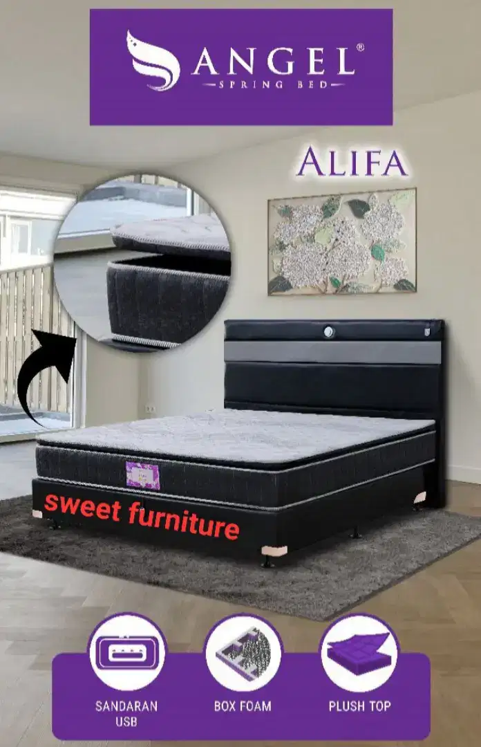 springbed angel alifa 6 kaki tebal 30cm