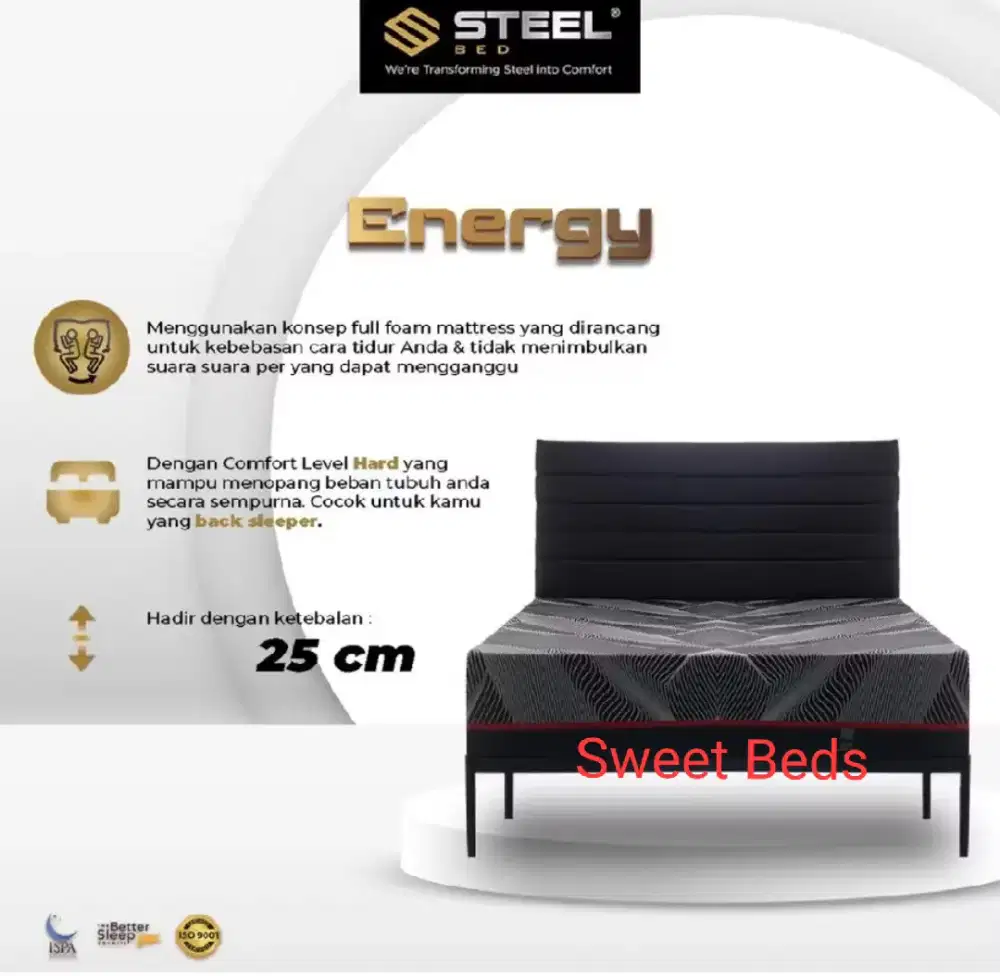 kasur full busa steel energy uk 180x200cm