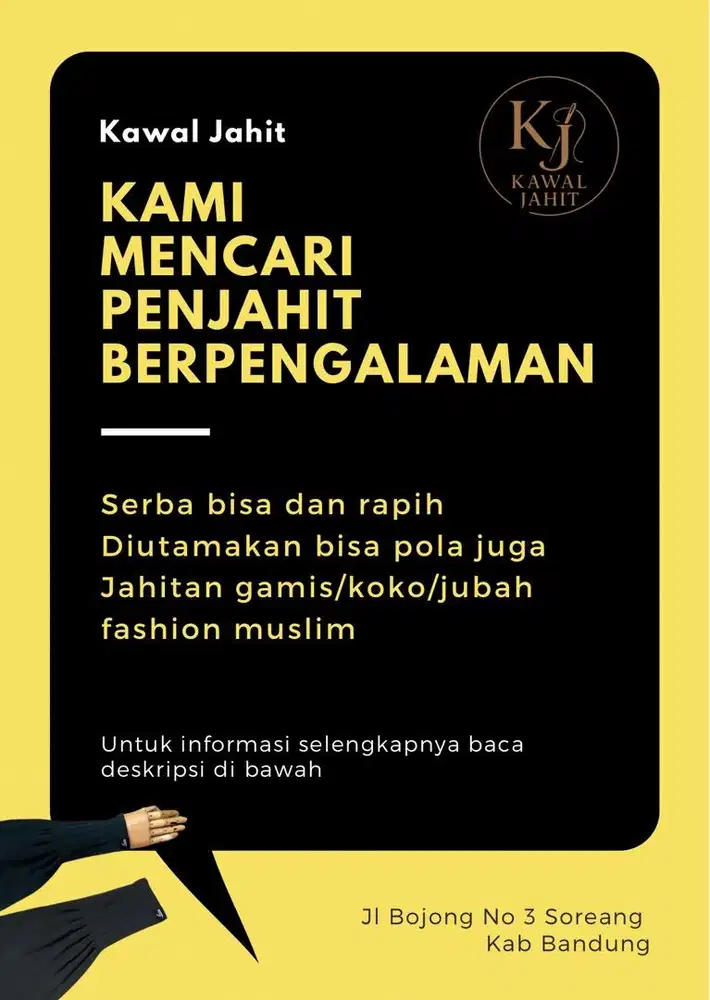 Lowongan Pekerjaan Penjahit Berpengalaman