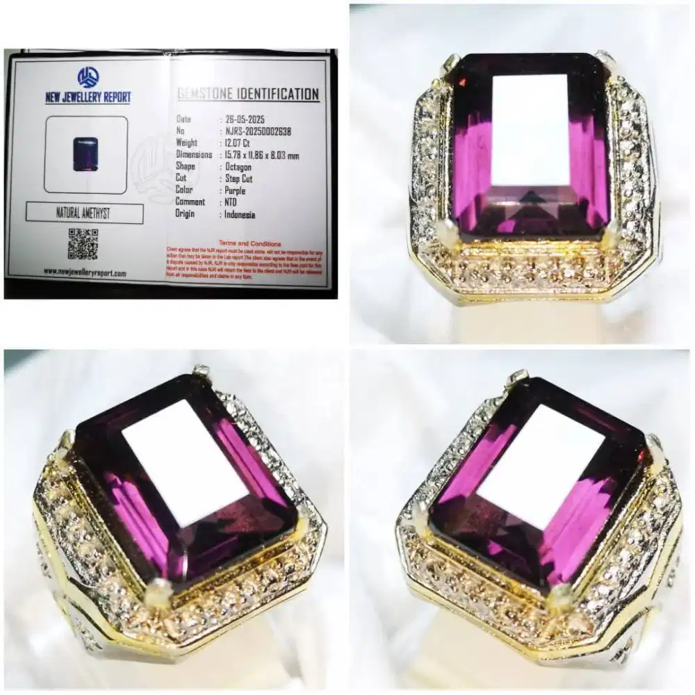 Batu Permata Purple Amethys Atau Kecubung Ungu Bungur Tanjung