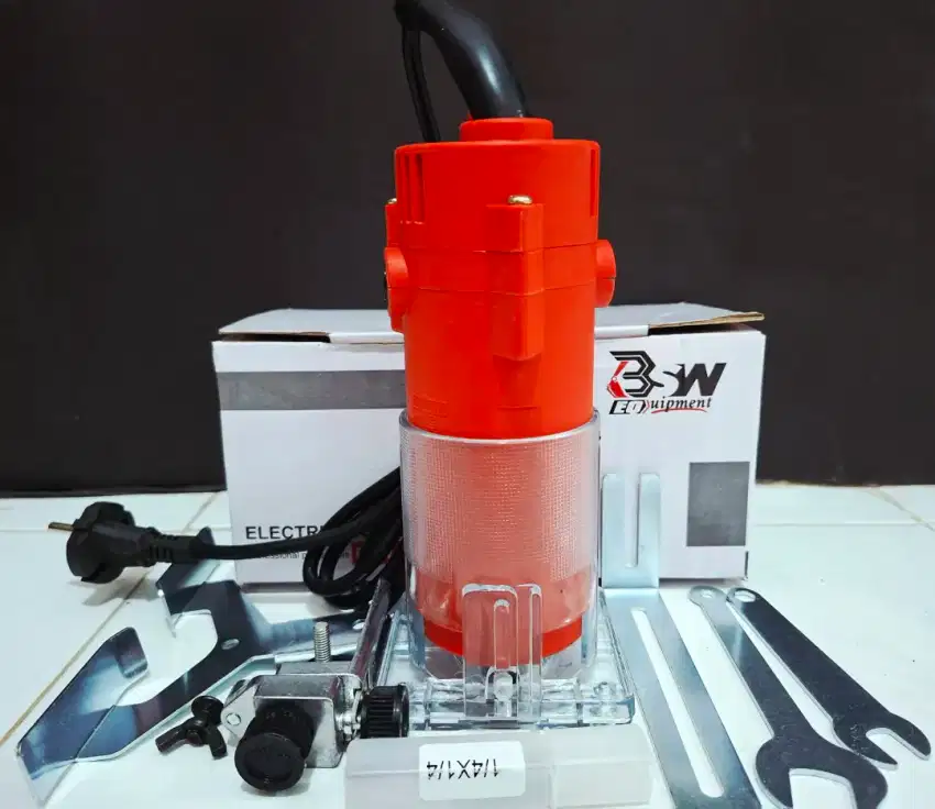 Baru Mesin router wood trimmer 6mm profil ukir kayu 550w 30.000 rpm