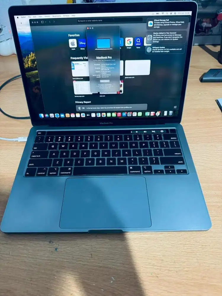 Macbook pro 2020 core i5 ram 8gb ssd 500gb 13” mulus