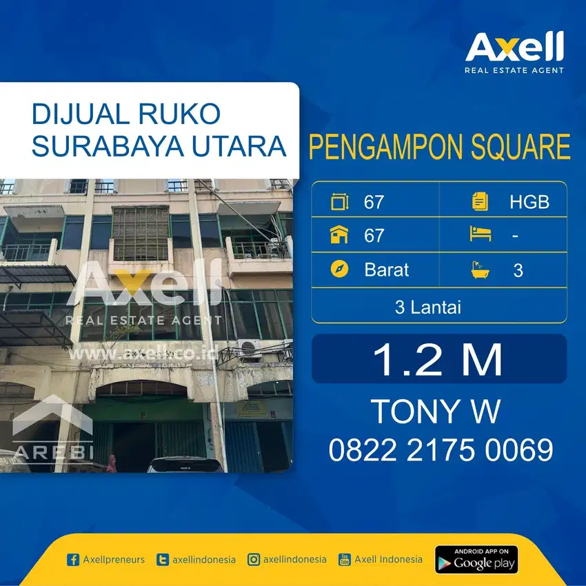 Ruko Pengampon Square 3 lantai Dijual