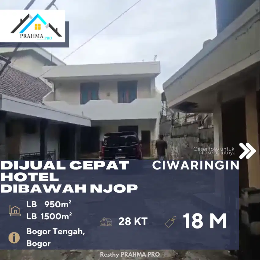 Ciwaringin Bogor Dijual Hotel Lokasi Strategis Harga Dibawah NJOP