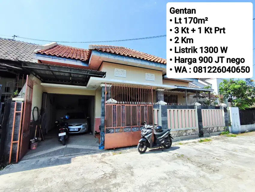 Jual Rumah Area Gentan, Dekat Laweyan, Purwosari, Solo Baru