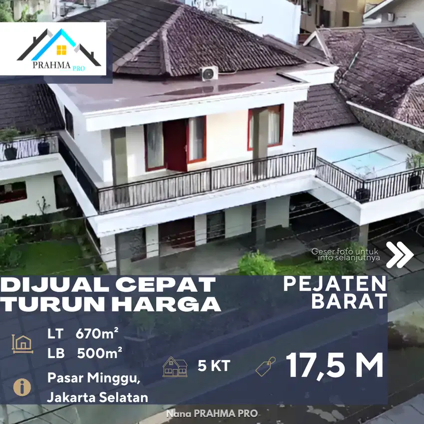 Pejaten Jual Rumah Dalam Komplek 2 Lantai Full Furnish Turun Harga