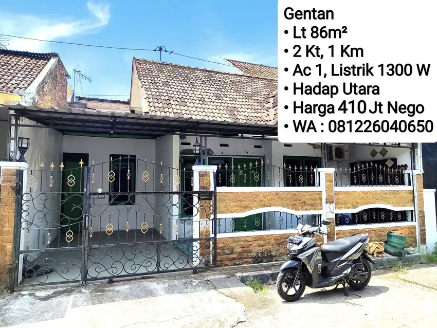 Jual Rumah Area Perumahan Gentan, Dekat Luwes, Laweyan, Purwosari