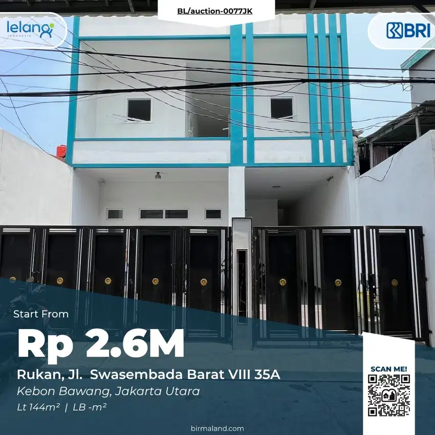 Rumah Kantor Dijual, Kebon Bawang, Tanjung Priok, Jakarta Utara