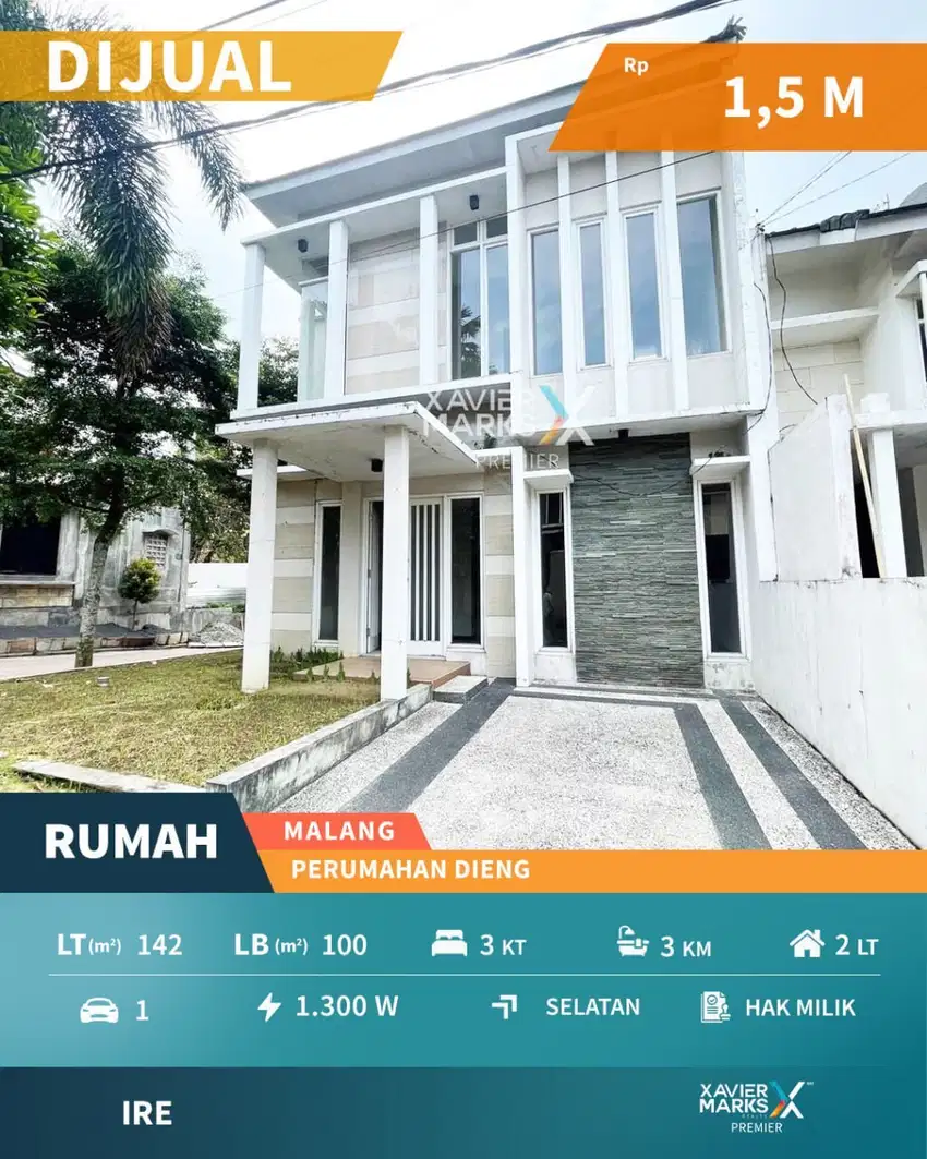 Dijual Rumah Hook 2 Lantai Minimalis di Dieng Malang
