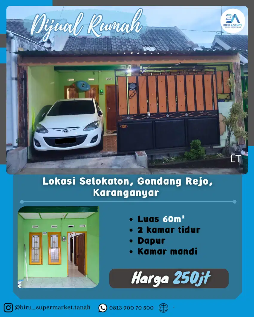 Rumah di Gondang Rejo Karanganyar