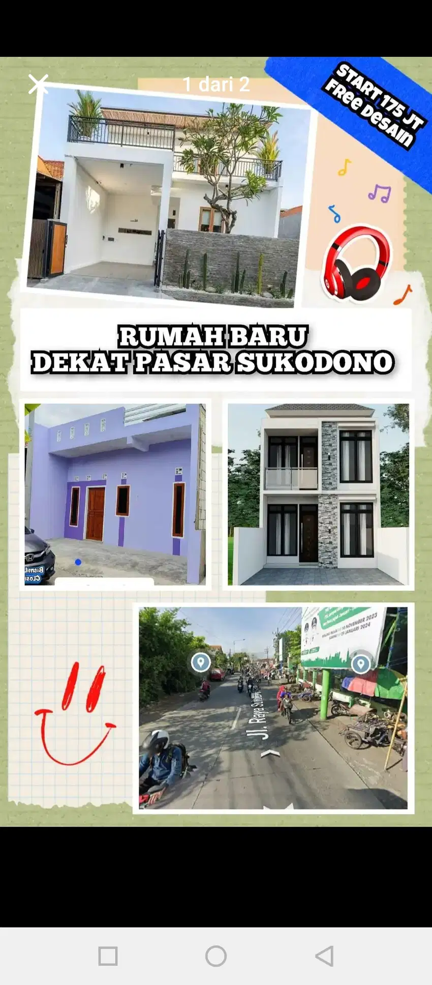 Rumah murah dekat pasar Sukodono bisa kredit inhouse tanpa bank