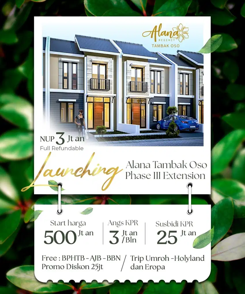 5 Menit Ke Tol & Merr Cicilan 3 Jutaan Dapat Rumah 6x12