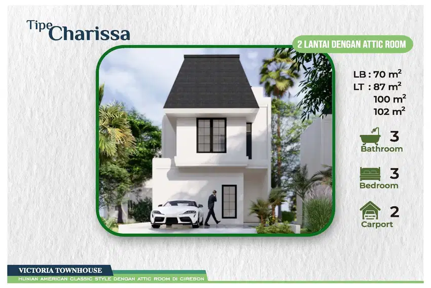 Victoria Townhouse Tipe Charissa 2 Lantai dengan Attic Room
