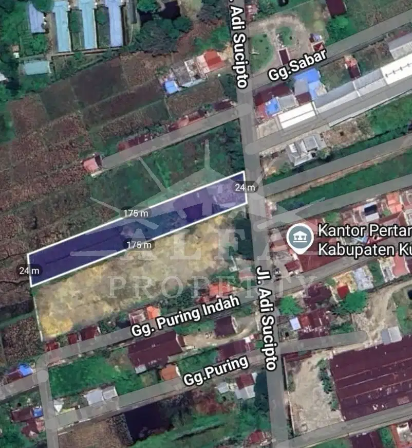 Dijual Tanah Gudang Jl Utama Adisucipto Pontianak Tenggara