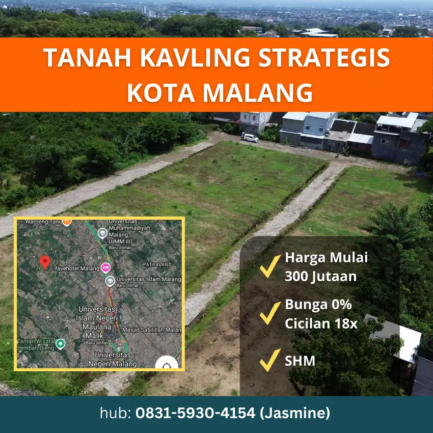 Tanah Kavling Murah + Strategis di Kota Malang